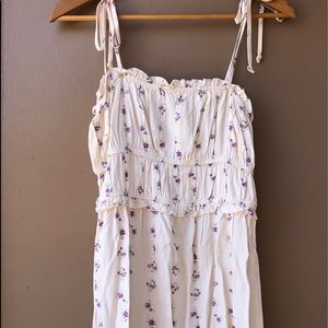 Fable; Midi dress; White Color With Purple Floral; White Floral; Size S